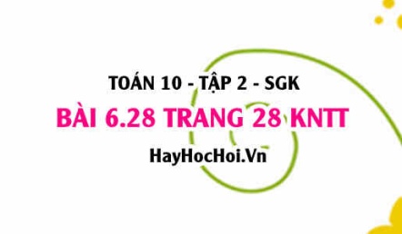 Bài 6.28 trang 28 Toán 10 tập 2 Kết nối tri thức